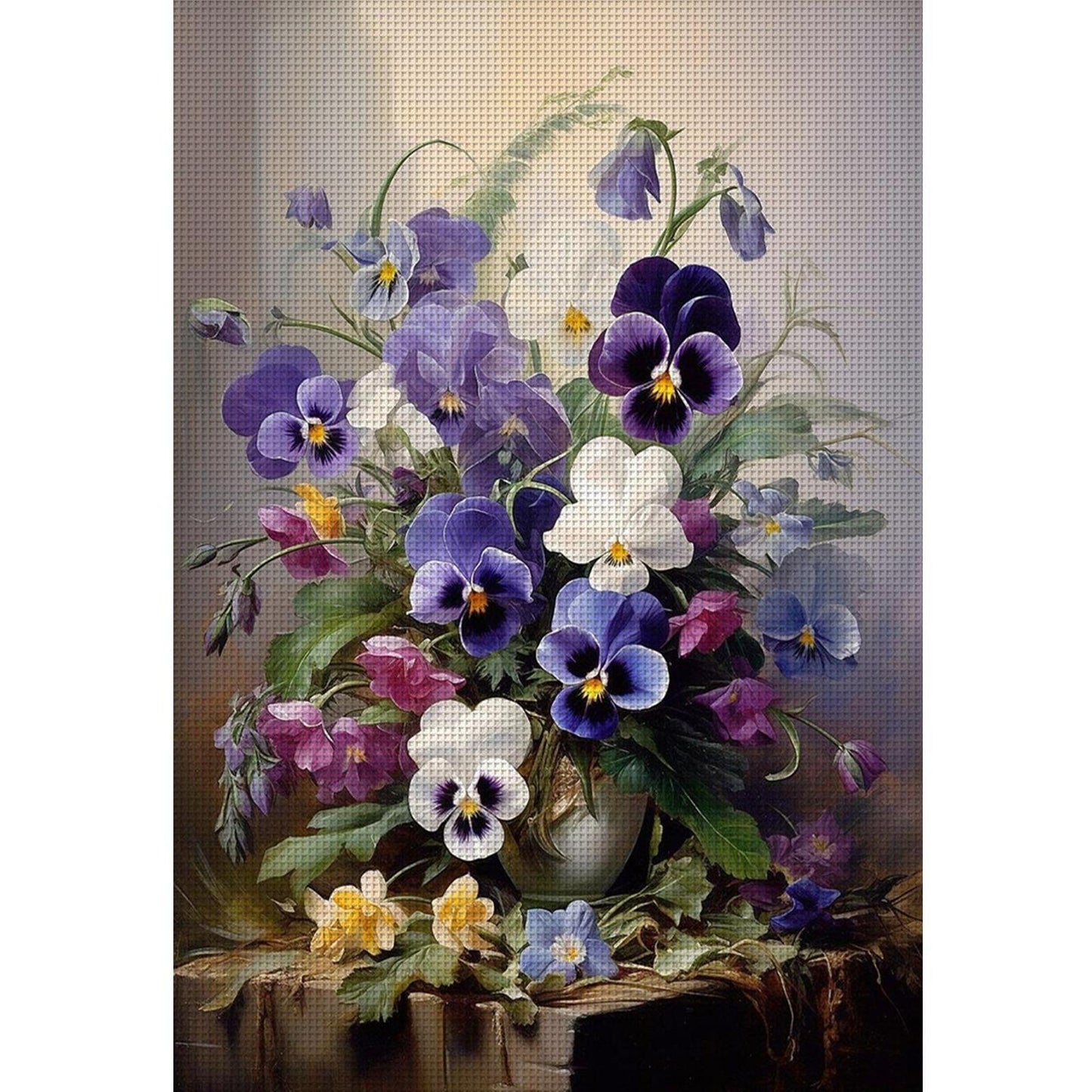 Pansy - Full 11CT Stamped Cross Stitch 40x60CM - Huacan