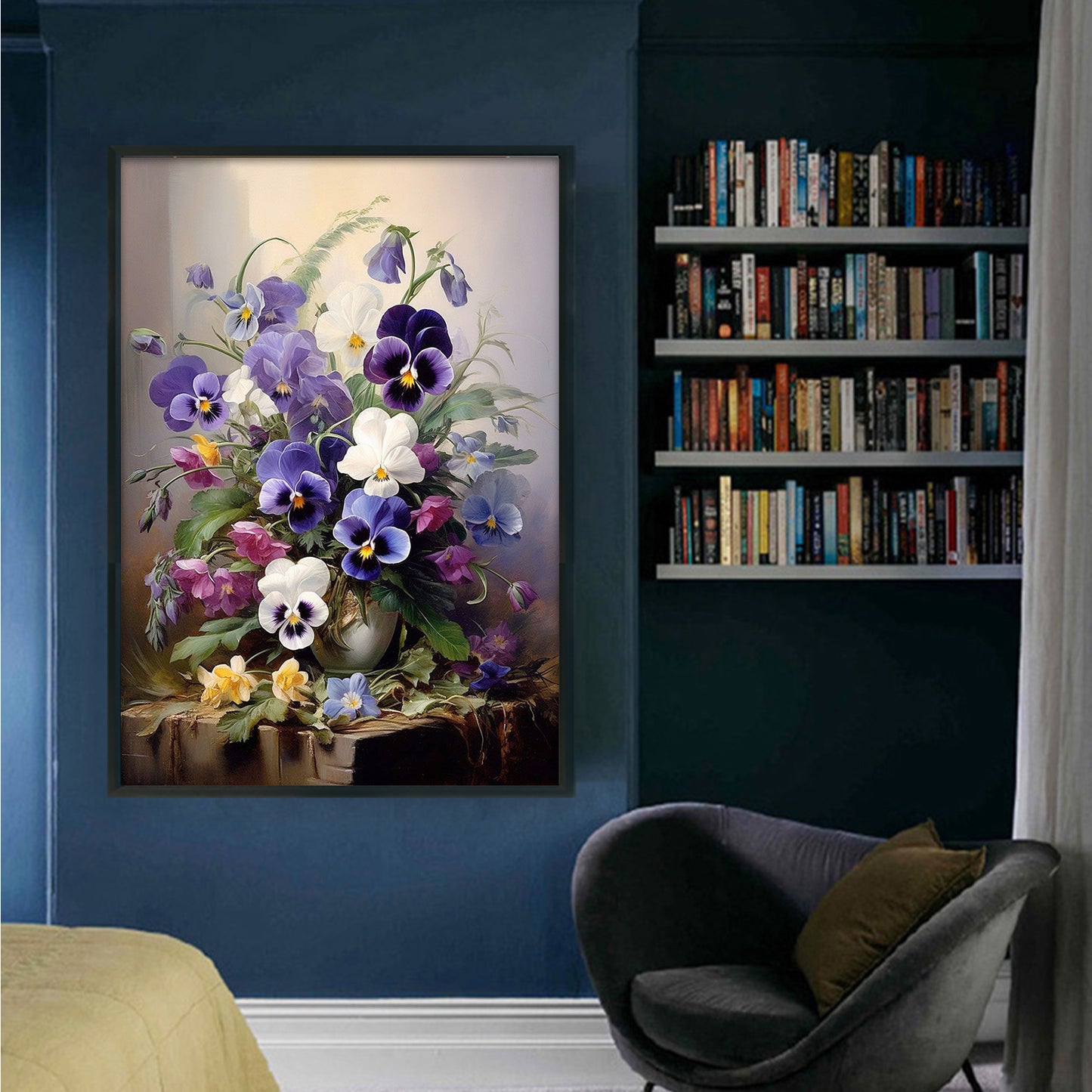 Pansy - Full 11CT Stamped Cross Stitch 40x60CM - Huacan