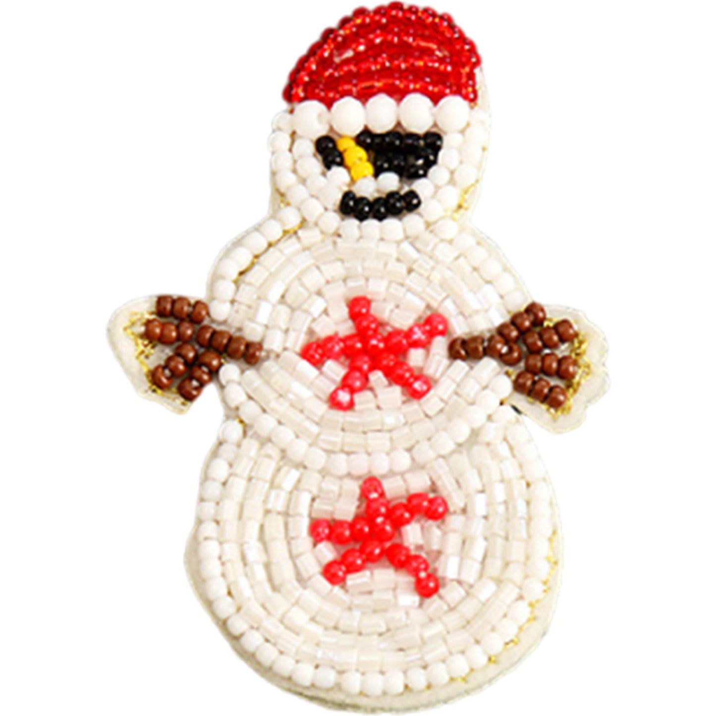 Snowman Beaded Patches DIY Applique Clothes Patch for Clothing Fabric Bags