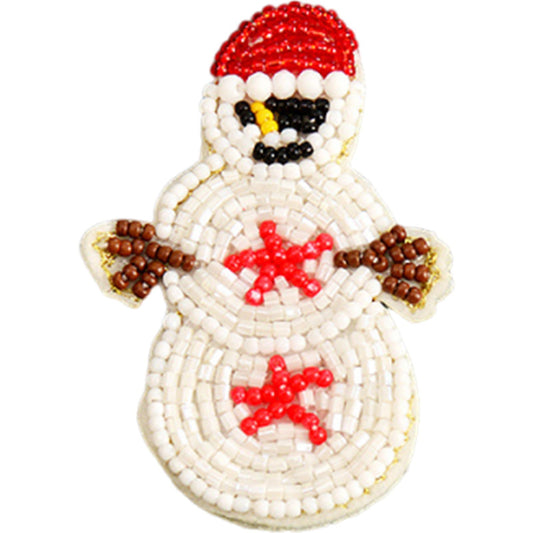 Snowman Beaded Patches DIY Applique Clothes Patch for Clothing Fabric Bags