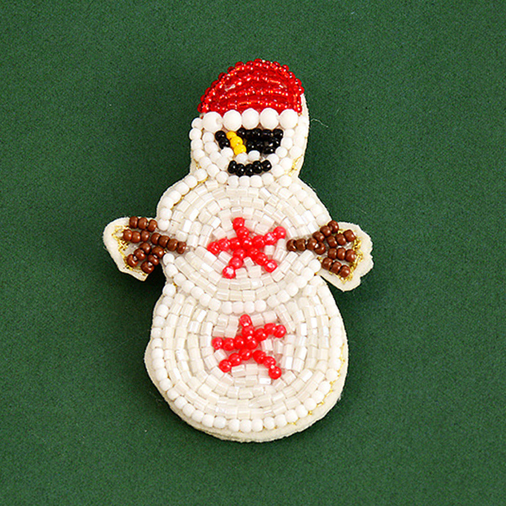 Snowman Beaded Patches DIY Applique Clothes Patch for Clothing Fabric Bags