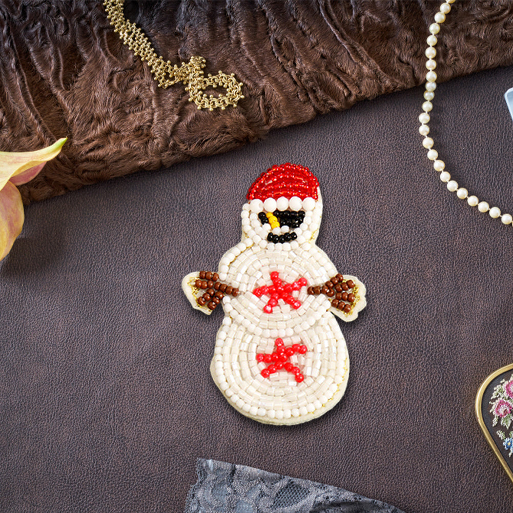 Snowman Beaded Patches DIY Applique Clothes Patch for Clothing Fabric Bags