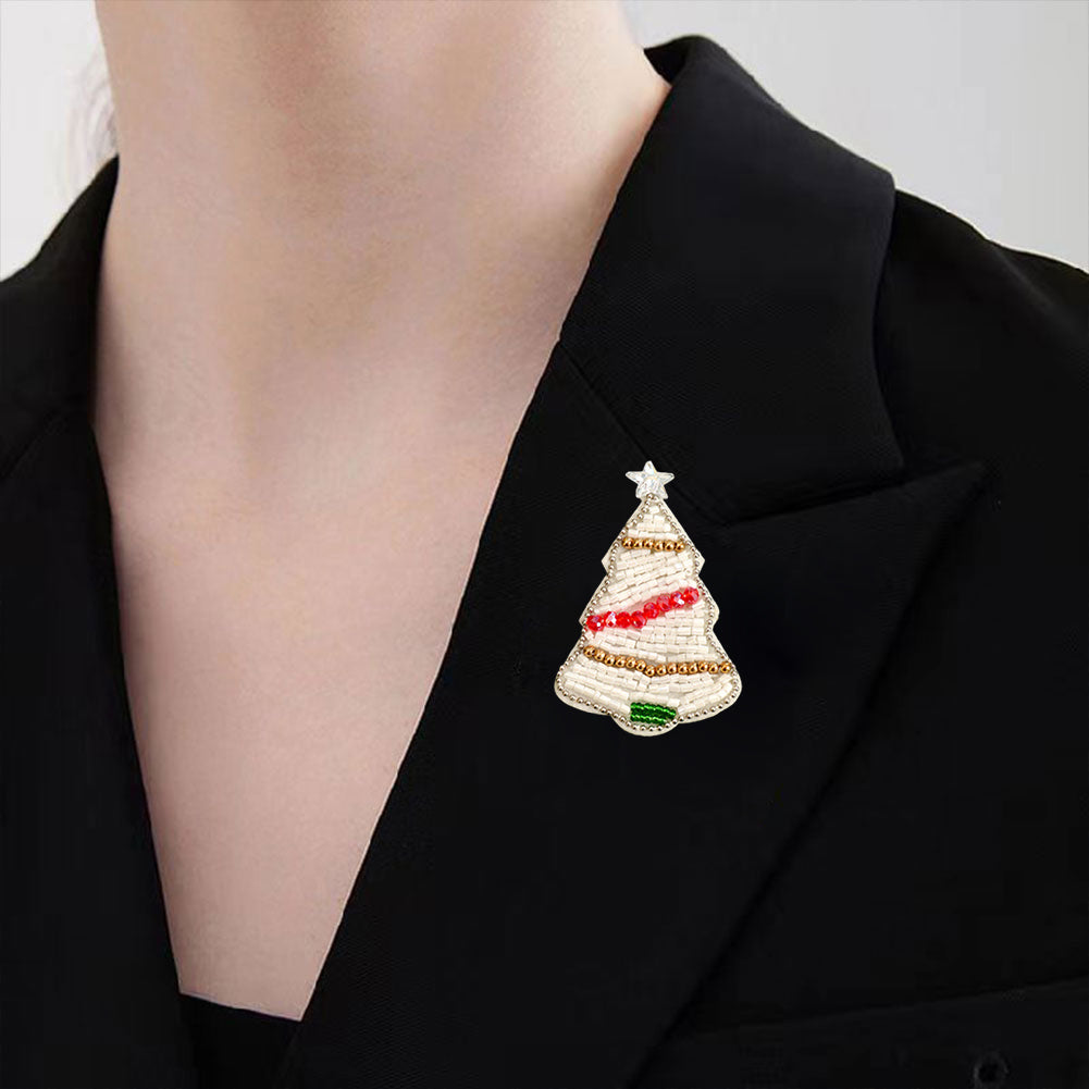 Christmas Tree Beaded Patches DIY Applique Clothes Patch for Clothing Fabric Bag