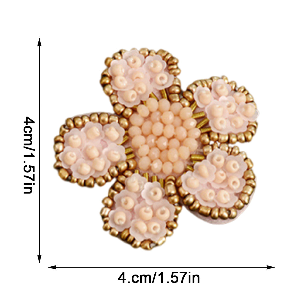 Snowflake Beaded Patches DIY Applique Clothes Patch for Clothing Fabric Bags