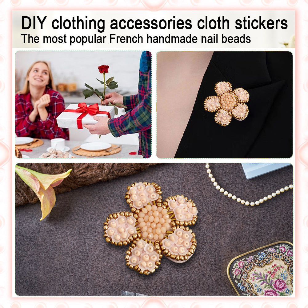Snowflake Beaded Patches DIY Applique Clothes Patch for Clothing Fabric Bags