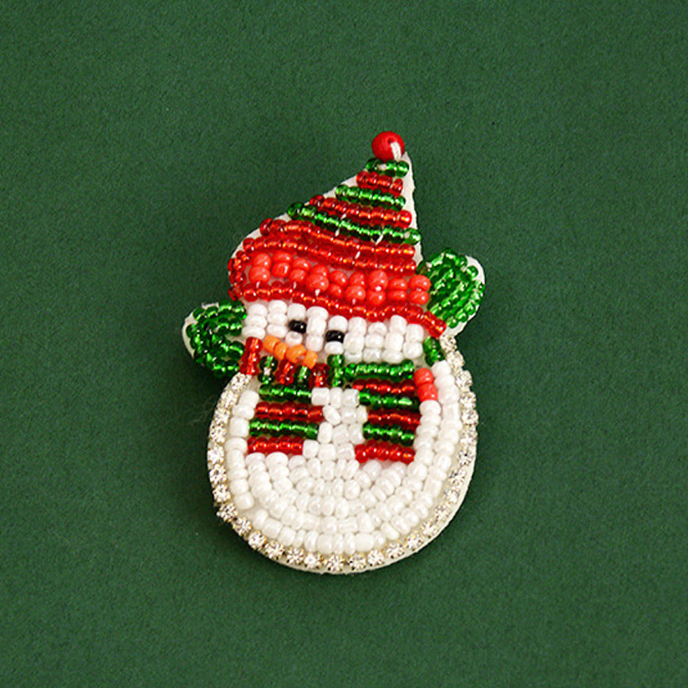 Snowman Beaded Patches DIY Applique Clothes Patch for Clothing Fabric Bags