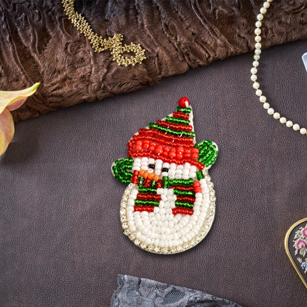 Snowman Beaded Patches DIY Applique Clothes Patch for Clothing Fabric Bags