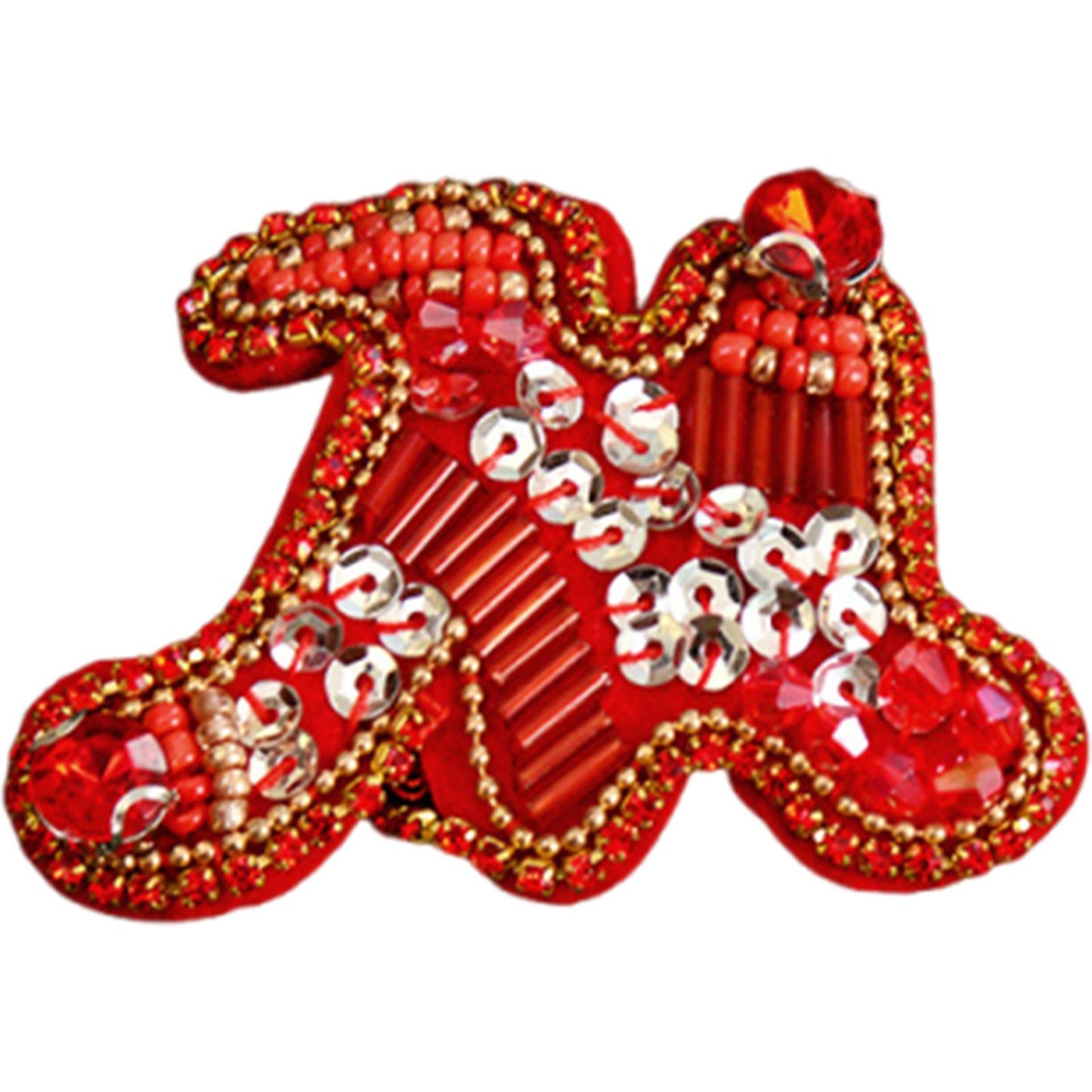 Letter M Beaded Patches DIY Applique Clothes Patch for Clothing Fabric Bags