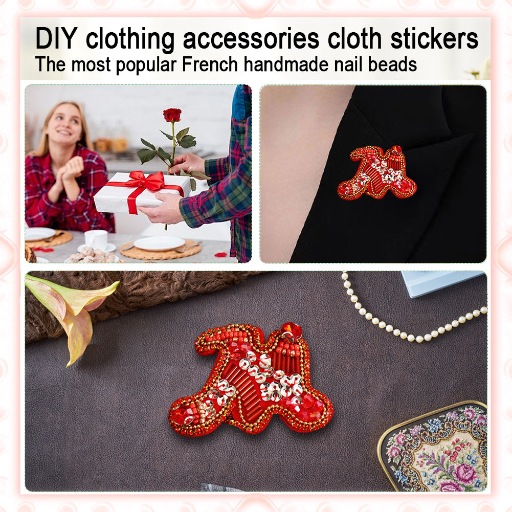 Letter M Beaded Patches DIY Applique Clothes Patch for Clothing Fabric Bags
