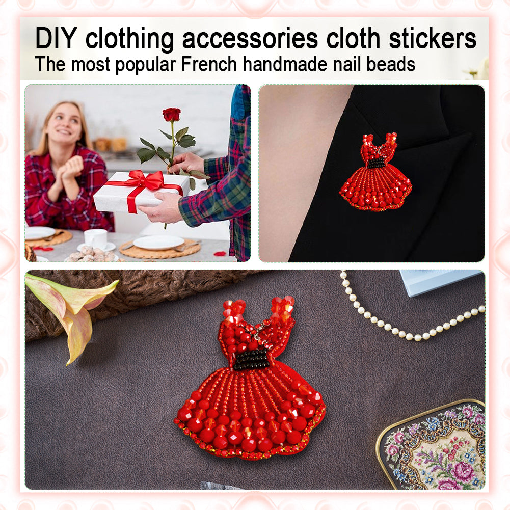 Skirt Beaded Patches DIY Applique Clothes Patch for Clothing Fabric Bags