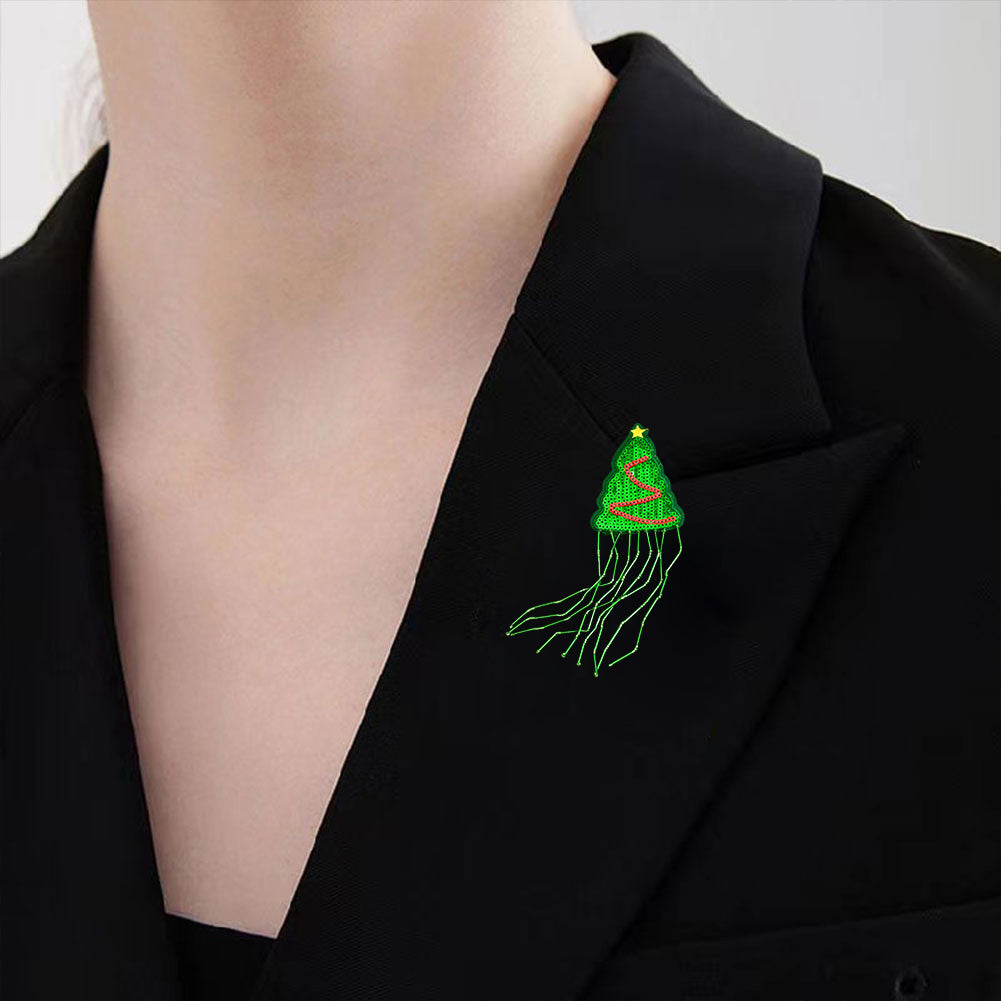Xmas Tree Tassels Beaded Patches DIY Applique Clothes Patch for Clothing Bags