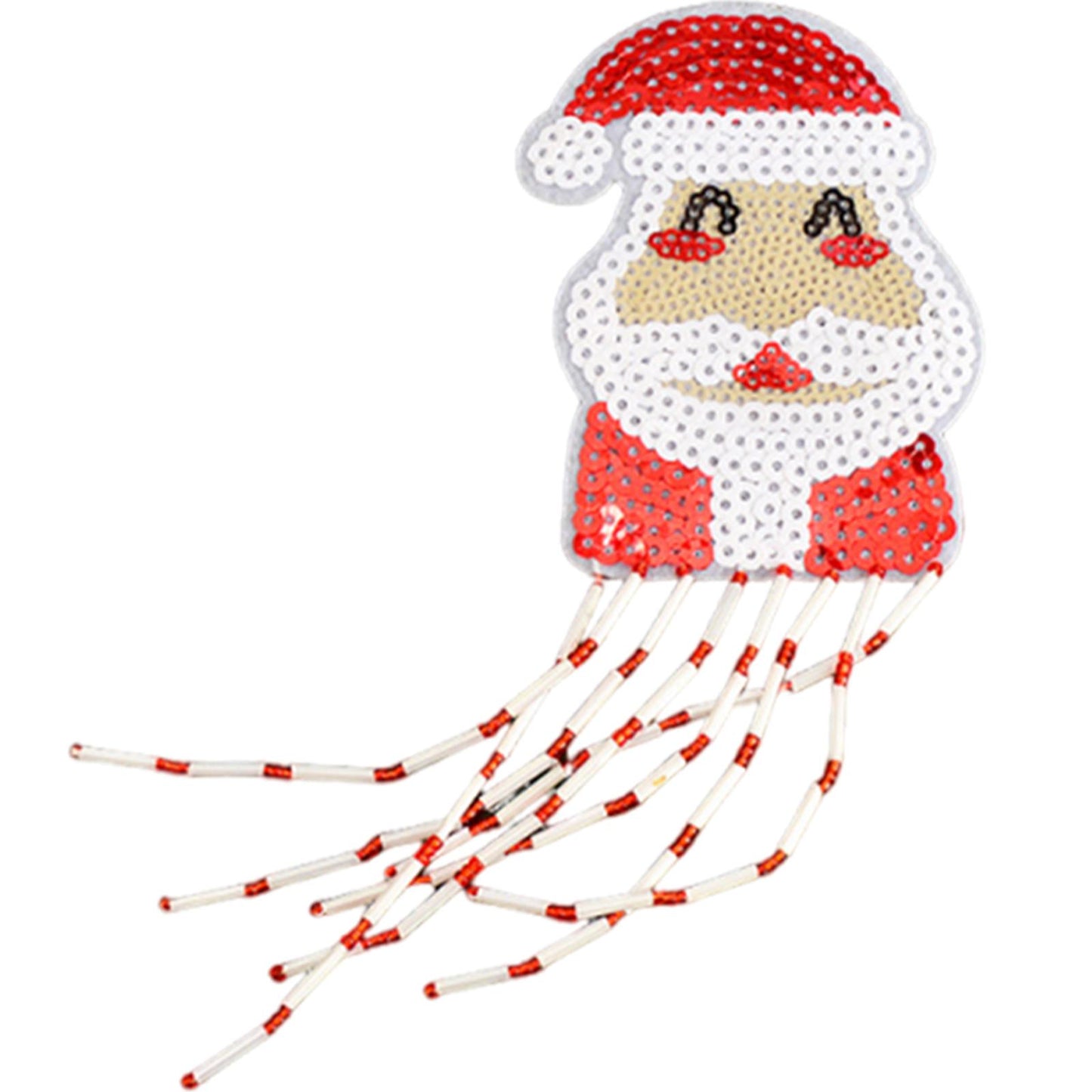 Santa Claus Tassels Beaded Patches DIY Applique Clothes Patch for Clothing Bags