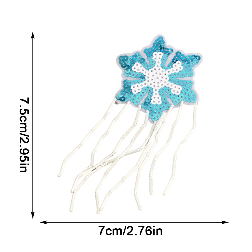 Snowflake Tassels Beaded Patches DIY Applique Clothes Patch for Clothing Bags
