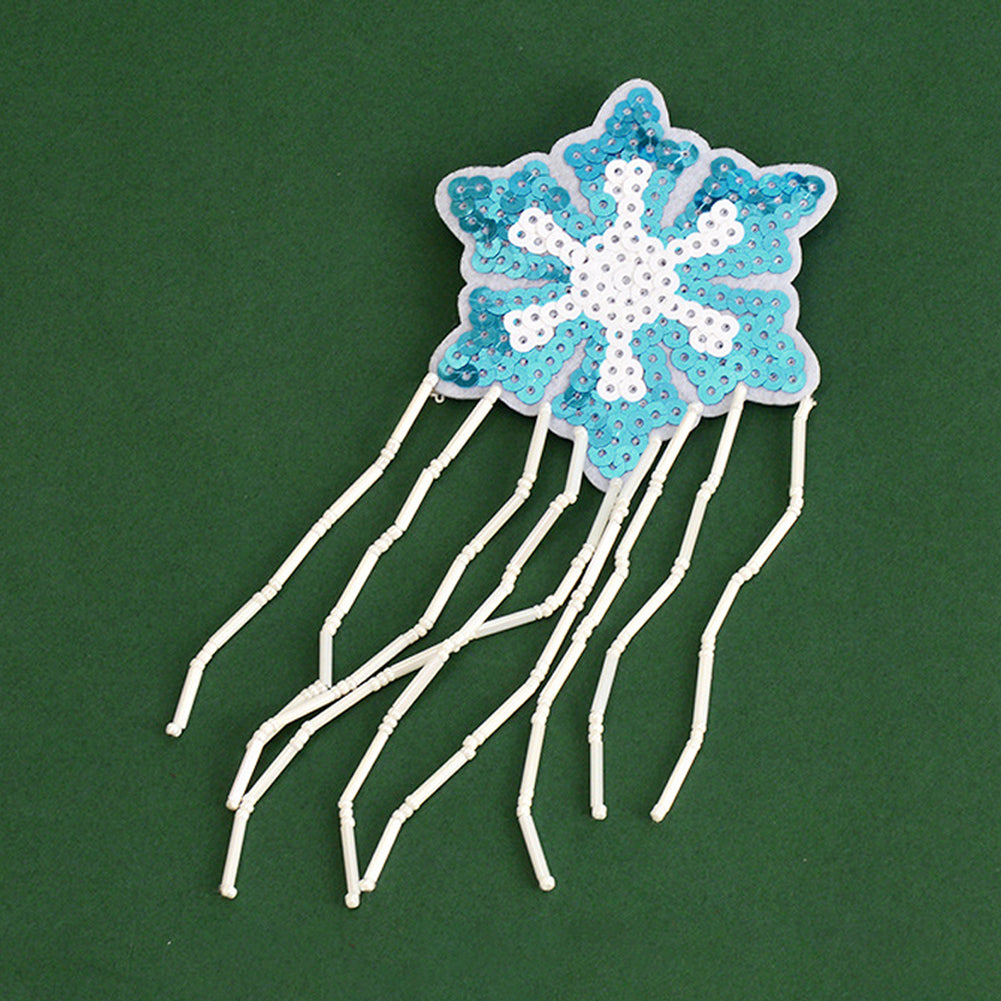Snowflake Tassels Beaded Patches DIY Applique Clothes Patch for Clothing Bags