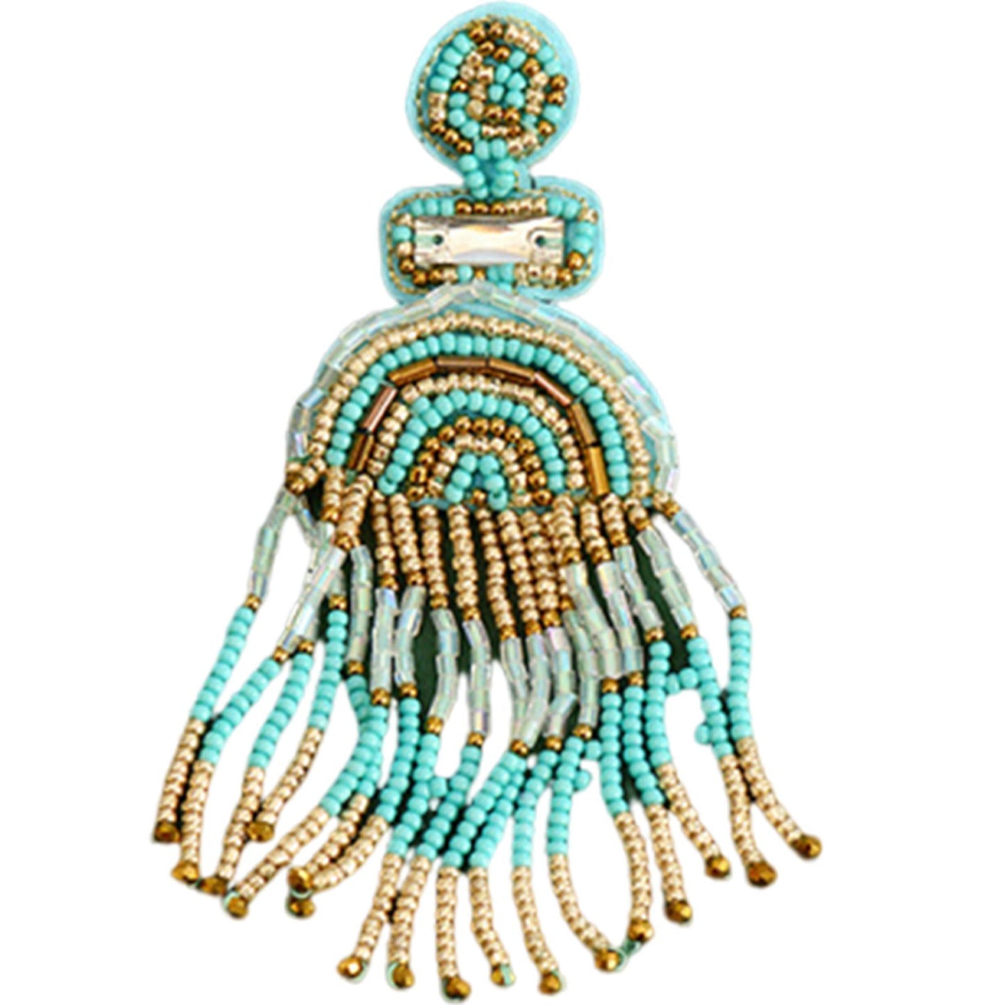 Colorful Tassels Beaded Patches DIY Applique Clothes Patch for Clothing Bags