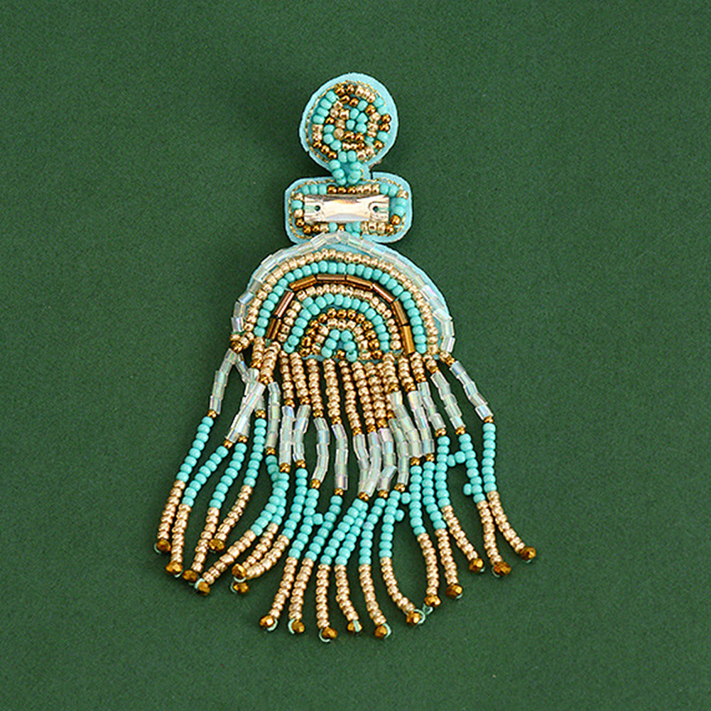 Colorful Tassels Beaded Patches DIY Applique Clothes Patch for Clothing Bags
