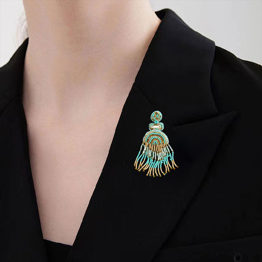 Colorful Tassels Beaded Patches DIY Applique Clothes Patch for Clothing Bags