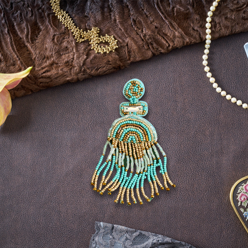 Colorful Tassels Beaded Patches DIY Applique Clothes Patch for Clothing Bags