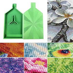 2pcs Diamond Painting Tray Y-Shaped Bead Storage Sorting Plate Tool (Green)