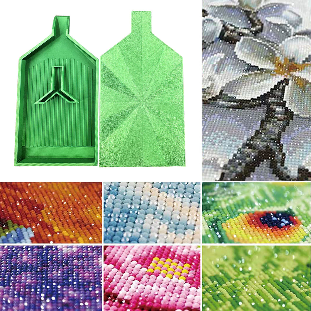 2pcs Diamond Painting Tray Y-Shaped Bead Storage Sorting Plate Tool (Green)