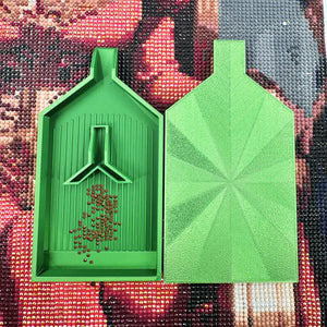 2pcs Diamond Painting Tray Y-Shaped Bead Storage Sorting Plate Tool (Green)