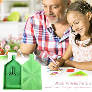 2pcs Diamond Painting Tray Y-Shaped Bead Storage Sorting Plate Tool (Green)