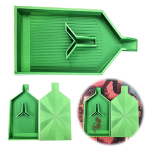 2pcs Diamond Painting Tray Y-Shaped Bead Storage Sorting Plate Tool (Green)