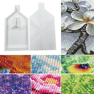 2pcs Diamond Painting Tray Y-Shaped Bead Storage Sorting Plate Tool (White)