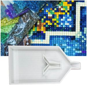 2pcs Diamond Painting Tray Y-Shaped Bead Storage Sorting Plate Tool (White)