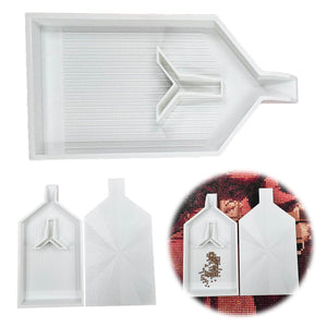 2pcs Diamond Painting Tray Y-Shaped Bead Storage Sorting Plate Tool (White)