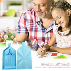 2pcs Diamond Painting Tray Y-Shaped Bead Storage Sorting Plate Tool (Sky Blue)