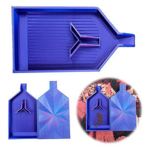 2pcs Diamond Painting Tray Y-Shaped Bead Storage Sorting Plate (Blue-Purple)