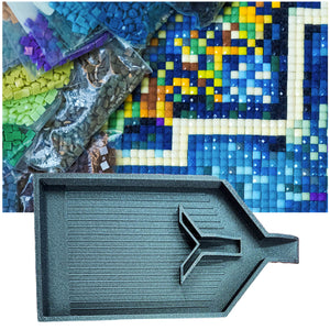 2pcs Diamond Painting Tray Y-Shaped Bead Storage Sorting Plate Tool (Black)