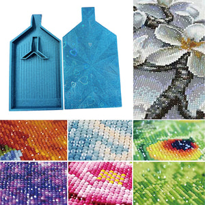 2pcs Diamond Painting Tray Y-Shaped Bead Storage Sorting Plate (Flash Blue)