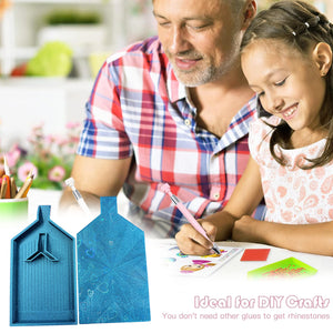 2pcs Diamond Painting Tray Y-Shaped Bead Storage Sorting Plate (Flash Blue)