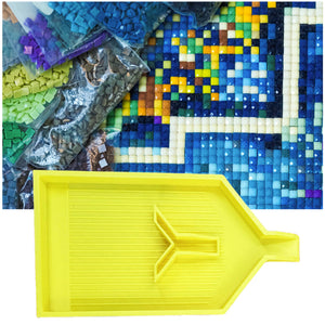 2pcs Diamond Painting Tray Y-Shaped Bead Storage Sorting Plate Tool (Yellow)
