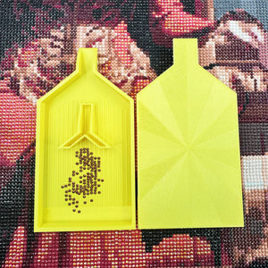 2pcs Diamond Painting Tray Y-Shaped Bead Storage Sorting Plate Tool (Yellow)