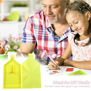 2pcs Diamond Painting Tray Y-Shaped Bead Storage Sorting Plate Tool (Yellow)
