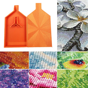 2pcs Diamond Painting Tray Y-Shaped Bead Storage Sorting Plate Tool (Orange)