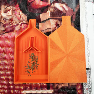 2pcs Diamond Painting Tray Y-Shaped Bead Storage Sorting Plate Tool (Orange)