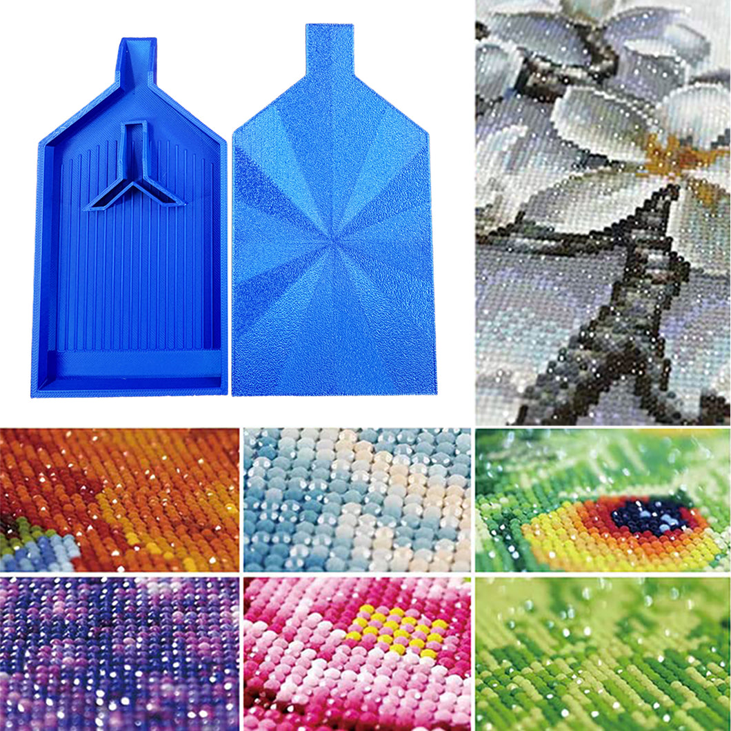 2pcs Diamond Painting Tray Y-Shaped Bead Storage Sorting Plate Tool (Blue)