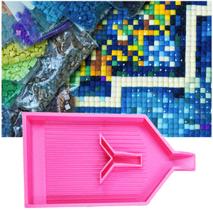 2pcs Diamond Painting Tray Y-Shaped Bead Storage Sorting Plate Tool (Rose Red)