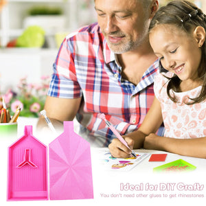 2pcs Diamond Painting Tray Y-Shaped Bead Storage Sorting Plate Tool (Rose Red)