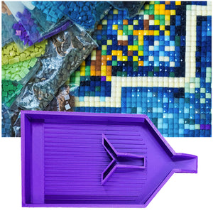2pcs Diamond Painting Tray Y-Shaped Bead Storage Sorting Plate Tool (Purple)
