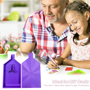 2pcs Diamond Painting Tray Y-Shaped Bead Storage Sorting Plate Tool (Purple)