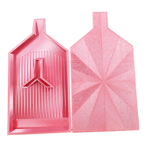 2pcs Diamond Painting Tray Y-Shaped Bead Storage Sorting Plate Tool (Pink)