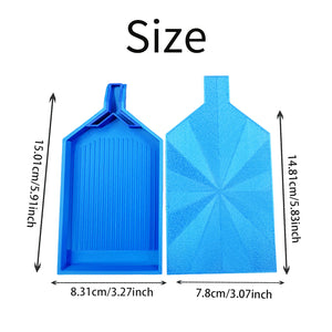 2pcs Diamond Painting Tray Y-Shaped Bead Storage Sorting Plate Tool (Light Blue)