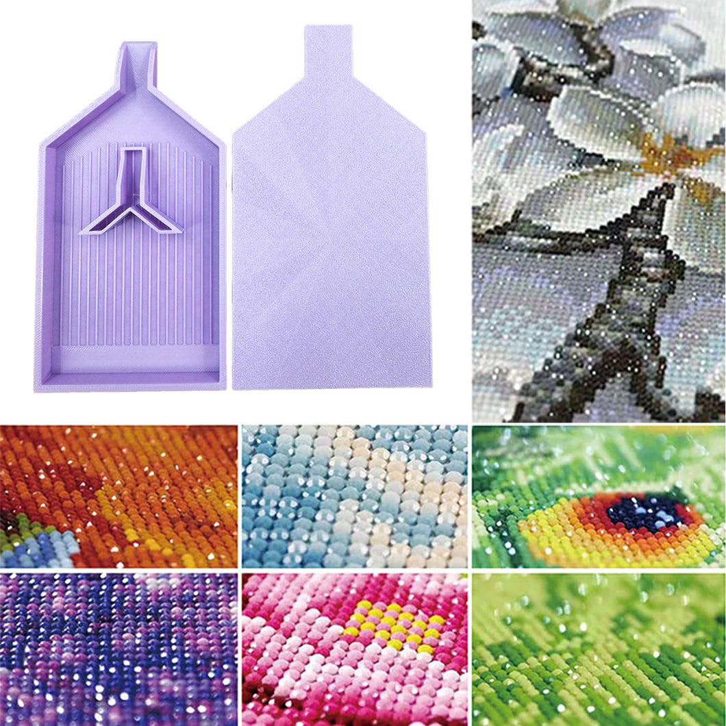2pcs Diamond Painting Tray Y-Shaped Bead Storage Sorting Plate (Light Purple)