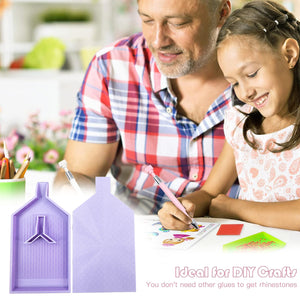 2pcs Diamond Painting Tray Y-Shaped Bead Storage Sorting Plate (Light Purple)