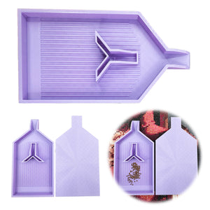2pcs Diamond Painting Tray Y-Shaped Bead Storage Sorting Plate (Light Purple)